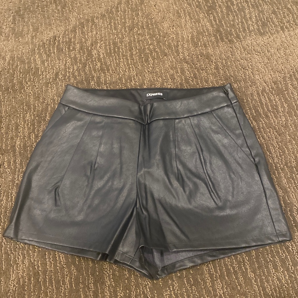Express leather shorts